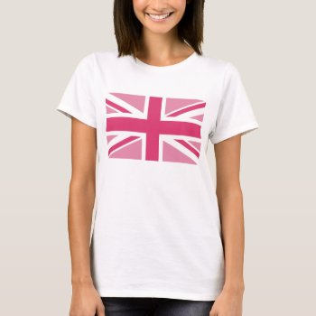 Union Jack ~ In Girly Pinks T-shirt by Ladiebug at Zazzle