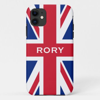 Union Jack In Red Blue And White Iphone 11 Case by Ladiebug at Zazzle