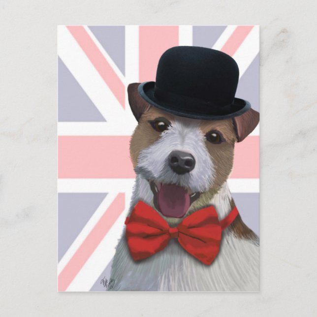 Union Jack Jack Russell Postcard (Front)