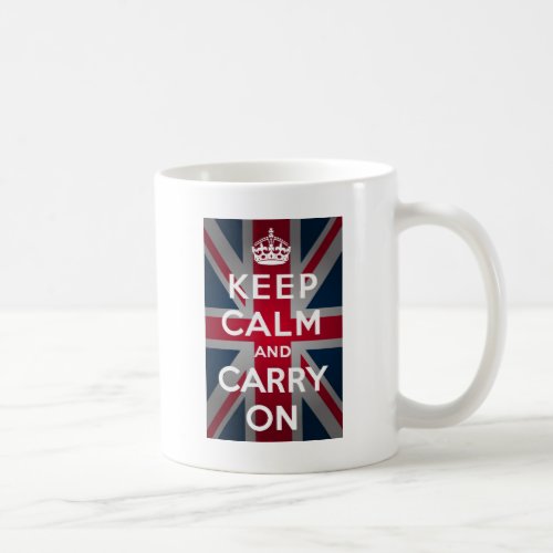 Union Jack Keep Calm And Carry On Coffee Mug