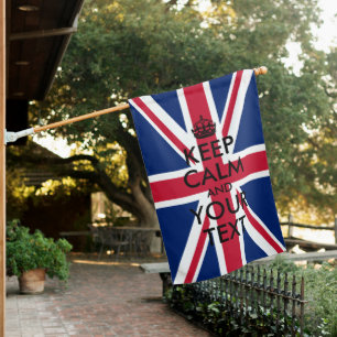 Union Jack Keep Calm and Your Text House Flag