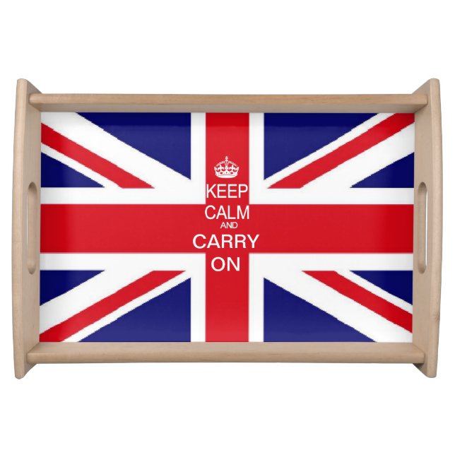 Union Jack Keep Calm customise it Serving Tray (Front)