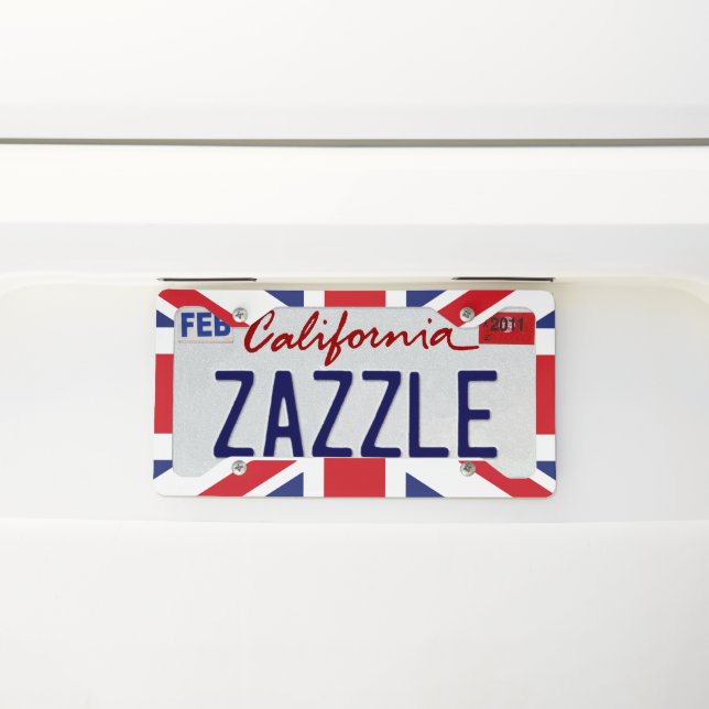 Union Jack License Plate Frame (On Car)