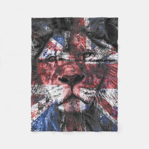 Union Jack Lion Fleece Blanket