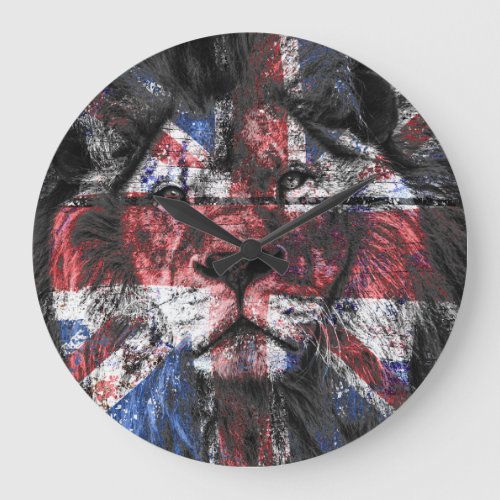 Union Jack Lion Large Clock