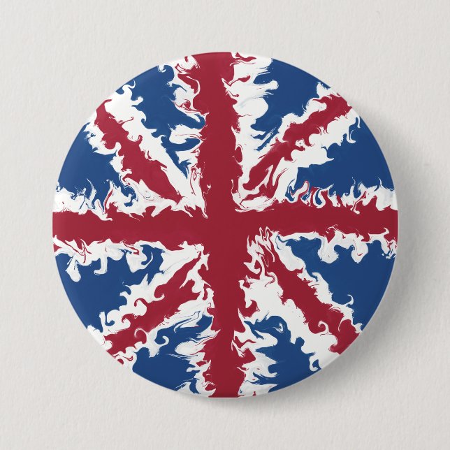 Union Jack Liquid Art  Button (Front)