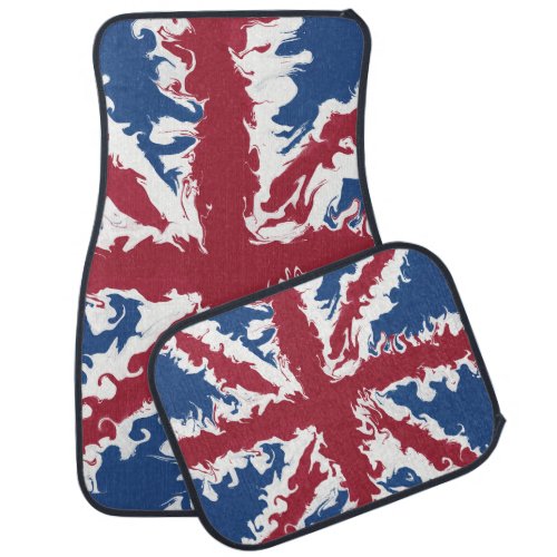 Union Jack Liquid Art  Car Floor Mat