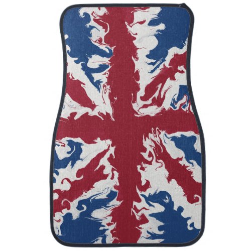 Union Jack Liquid Art  Car Floor Mat