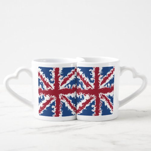 Union Jack Liquid Art  Coffee Mug Set