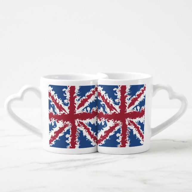 Union Jack Liquid Art  Coffee Mug Set (Front Nesting)
