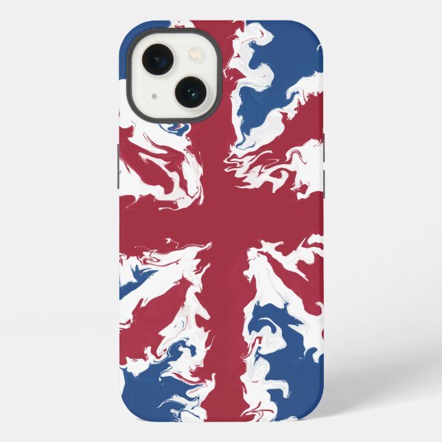Union Jack Liquid Art  Iphone Case (Back)