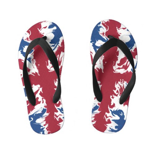 Union Jack Liquid Art  Kids Flip Flops