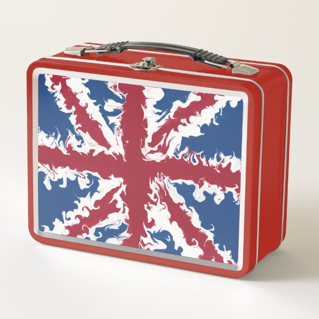 Union Jack Liquid Art  Metal Lunch Box (Front)