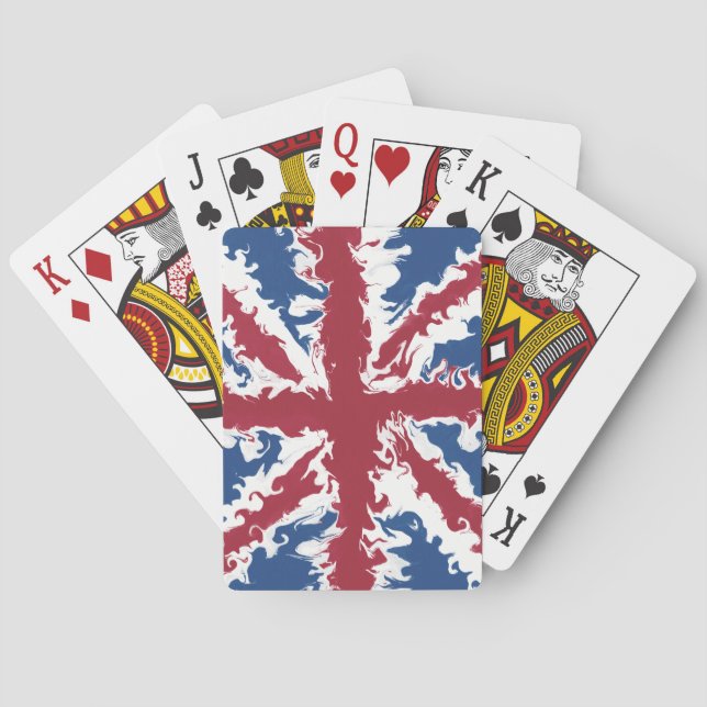 Union Jack Liquid Art  Poker Cards (Back)