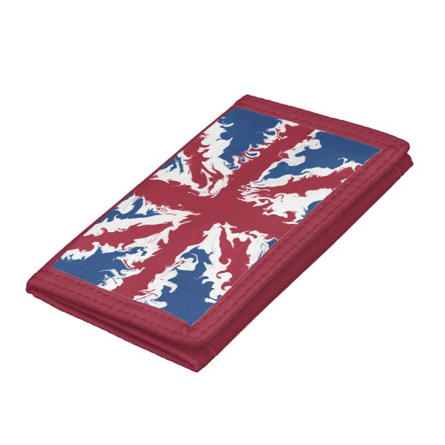 Union Jack Liquid Art  Trifold Wallet (Bottom)