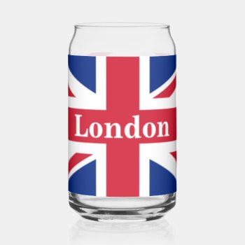 Union Jack London ~ British Flag Can Glass by SunshineDazzle at Zazzle