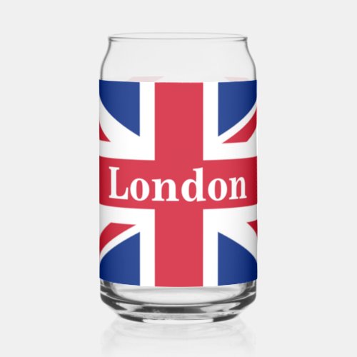 Union Jack London  British Flag Can Glass