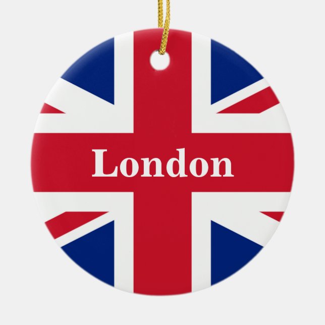 Union Jack London ~ British Flag  Ceramic Ornament (Front)