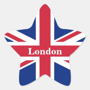 Union Jack London ~ British Flag Classic Round Sti Star Sticker by SunshineDazzle at Zazzle