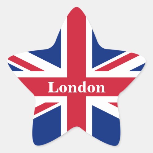 Union Jack London  British Flag Classic Round Sti Star Sticker