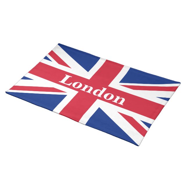 Union Jack London ~ British Flag Cloth Placemat (On Table)