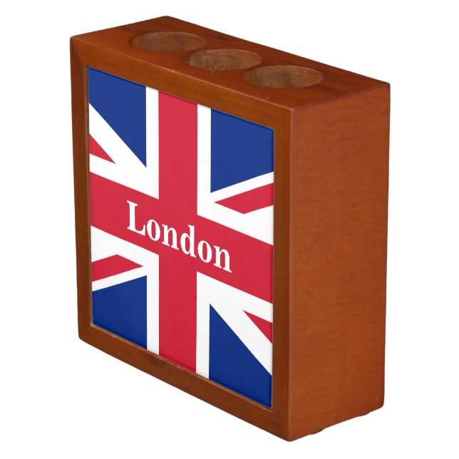 Union Jack London ~ British Flag Desk Organizer (Angled)