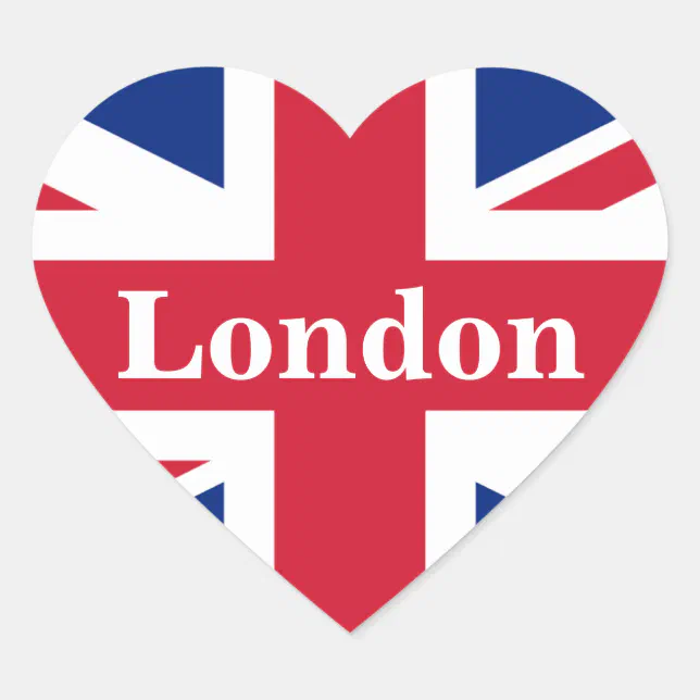 Union Jack London ~ British Flag Heart Sticker | Zazzle