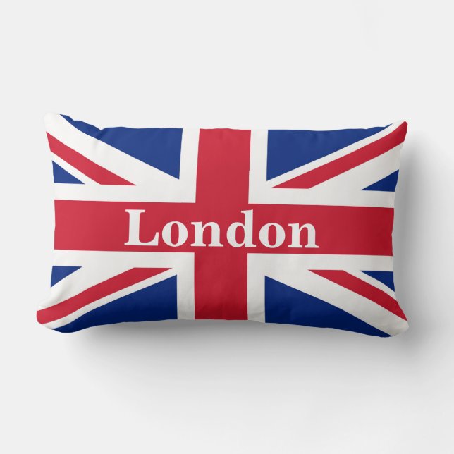 Union Jack London ~ British Flag Lumbar Pillow (Front)