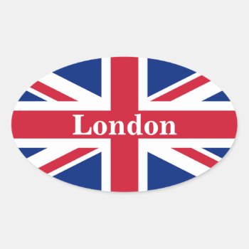 Union Jack London ~ British Flag Oval Sticker by SunshineDazzle at Zazzle