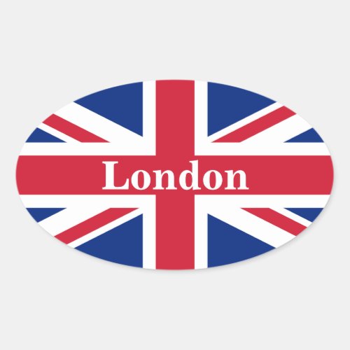 Union Jack London  British Flag Oval Sticker
