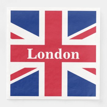 Union Jack London ~ British Flag Paper Dinner Napkins by SunshineDazzle at Zazzle