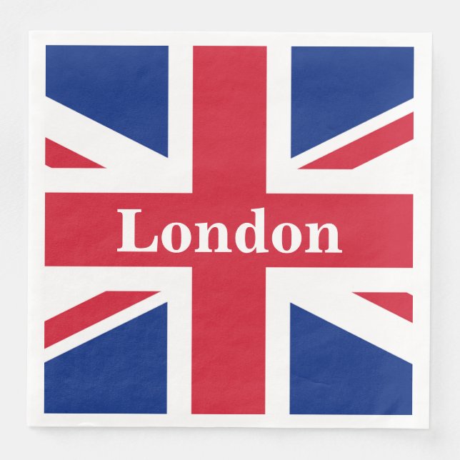 Union Jack London ~ British Flag Paper Dinner Napkins (Front)