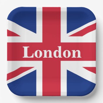 Union Jack London ~ British Flag Paper Plates by SunshineDazzle at Zazzle