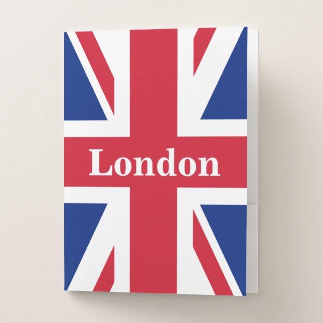 Union Jack London ~ British Flag Pocket Folder (Front)