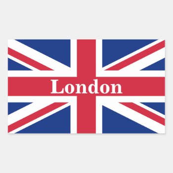 Union Jack London ~ British Flag Rectangular Sticker by SunshineDazzle at Zazzle