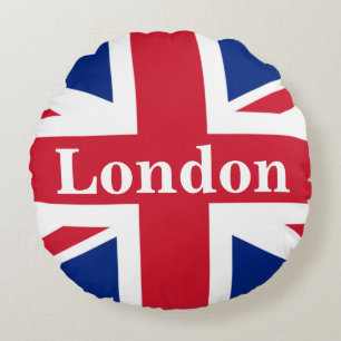 Union Jack London ~ British Flag Round Pillow