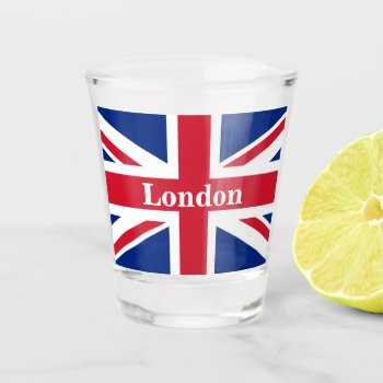 Union Jack London ~ British Flag Shot Glass by SunshineDazzle at Zazzle