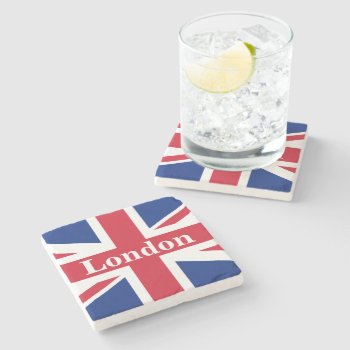Union Jack London ~ British Flag Stone Coaster by SunshineDazzle at Zazzle
