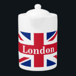 Union Jack London ~ British Flag  Teapot<br><div class="desc">Flag of the United Kingdom of Great Britain and Northern Ireland with London text. Leave as is,  customize text,  or make blank.</div>
