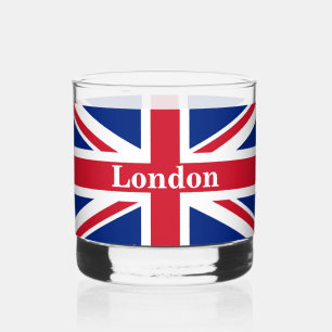 Union Jack London ~ British Flag Whiskey Glass