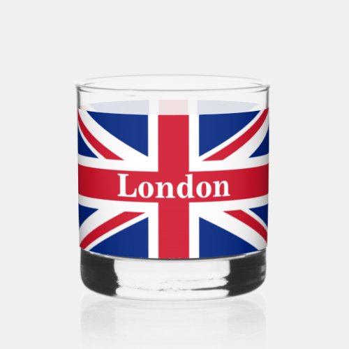 Union Jack London  British Flag Whiskey Glass