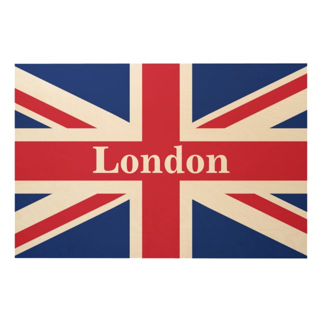Union Jack London ~ British Flag Wood Wall Art (Front)