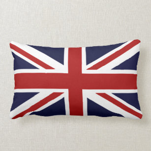 Mens Blessed & Bearded British Flag of UK Beard Throw Pillow The Bearded British Co Multicolor 16x16 