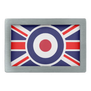 Union Jack Mods England Target Rectangular Belt Buckle