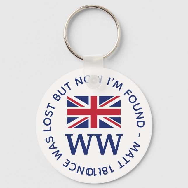 UNION JACK Monogram Keychain (Front)