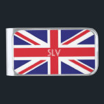 Union Jack monogram Silver Finish Money Clip<br><div class="desc">Monogram Union Jack,  UK Flag personalised money clip,  make it your own - customise it at Blubush</div>