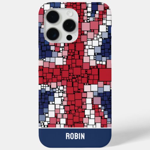 Union Jack Mosaic Personalized iPhone 15 Pro Max Case