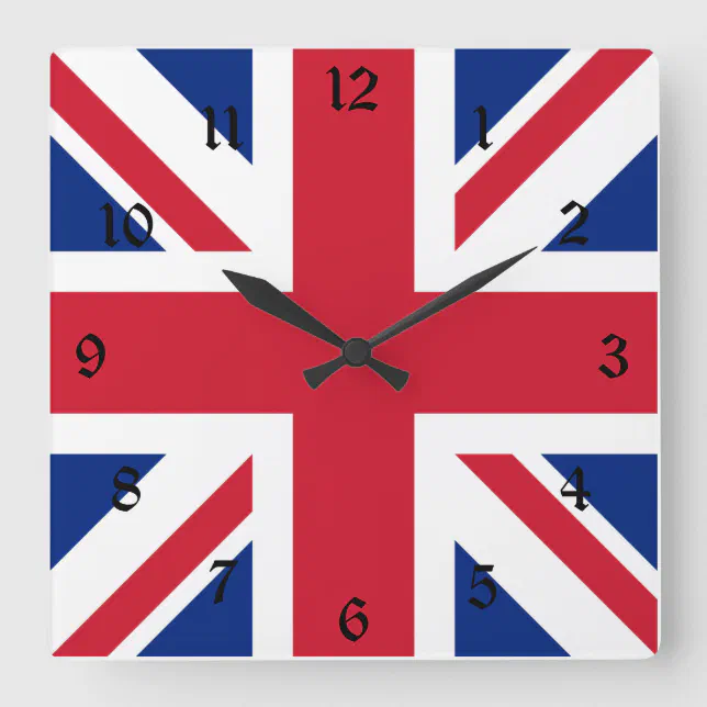 Union Jack National Flag of United Kingdom England Square Wall Clock ...
