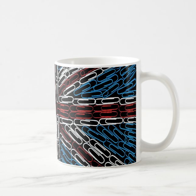 Union Jack of Paperclips Coffee Mug (Right)