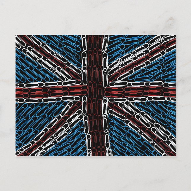 Union Jack of Paperclips Postcard (Front)